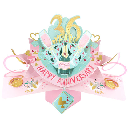 36th Wedding Anniversary Card Pop Up 3D Celebrating 36 Years Together