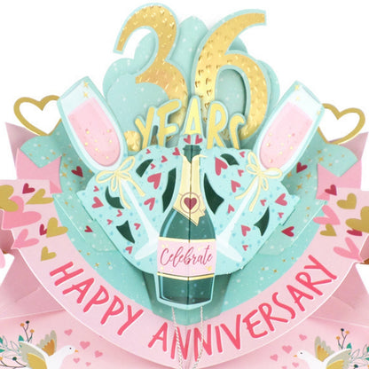 36th Wedding Anniversary Card Pop Up 3D Celebrating 36 Years Together