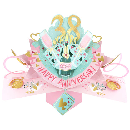 38th Wedding Anniversary Card Pop Up 3D Celebrating 38 Years Together