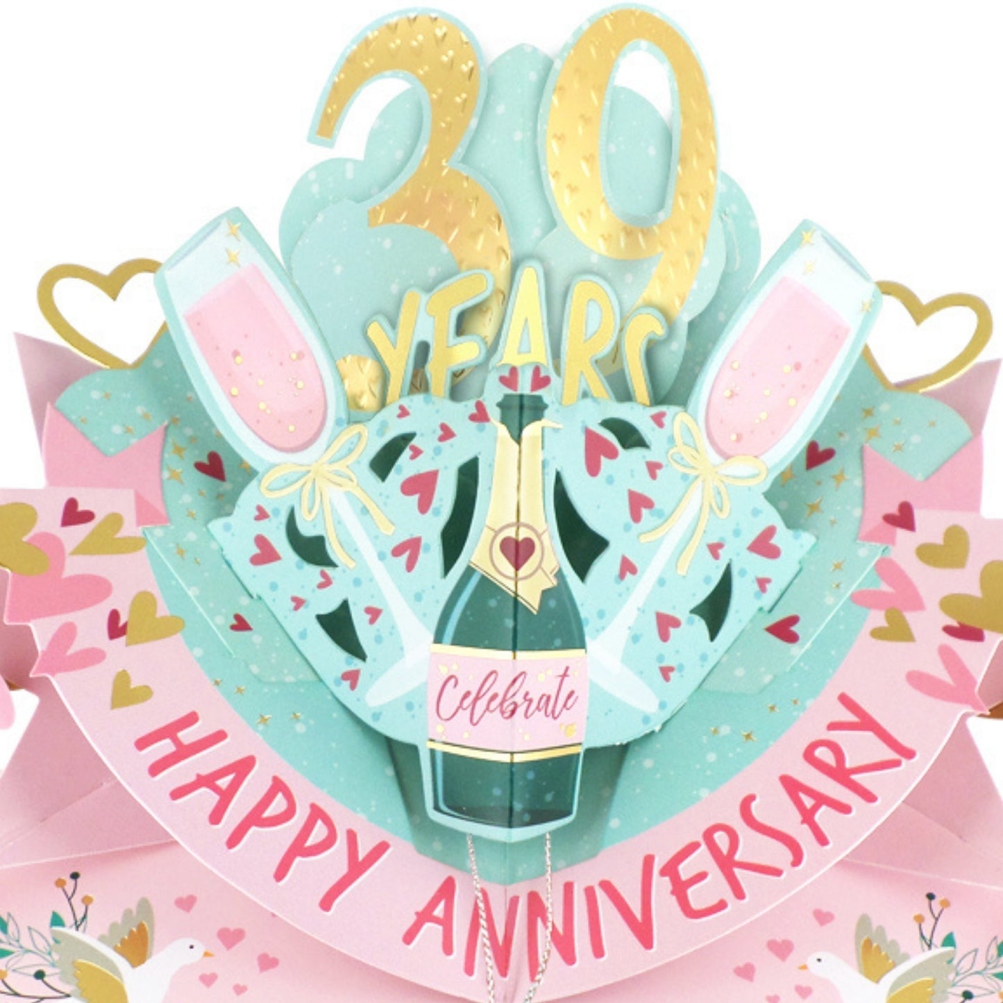 39th Wedding Anniversary Card Pop Up 3D Celebrating 39 Years Together