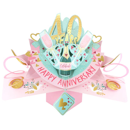 40th Wedding Anniversary Card Pop Up 3D Celebrating 40 Years Together