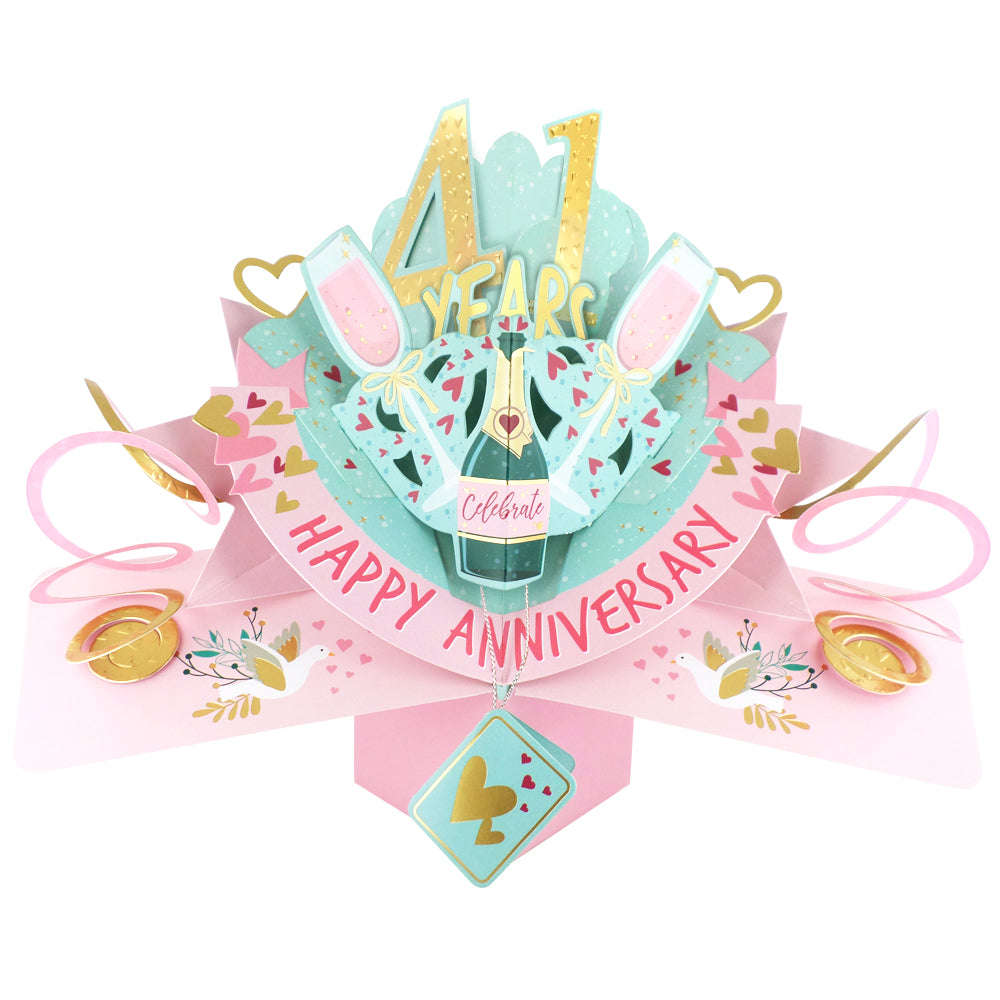 41st Wedding Anniversary Card Pop Up 3D Celebrating 41 Years Together