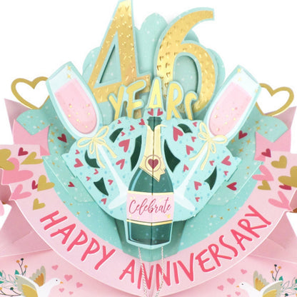 46th Wedding Anniversary Card Pop Up 3D Celebrating 46 Years Together