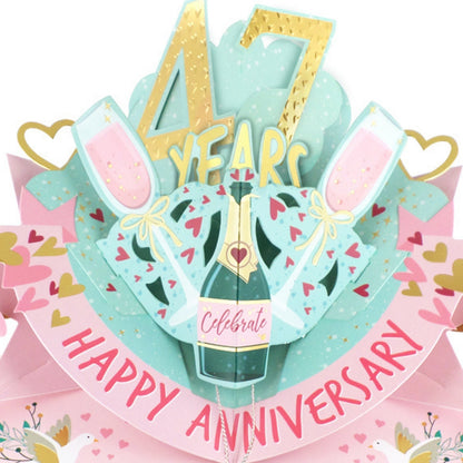 47th Wedding Anniversary Card Pop Up 3D Celebrating 47 Years Together
