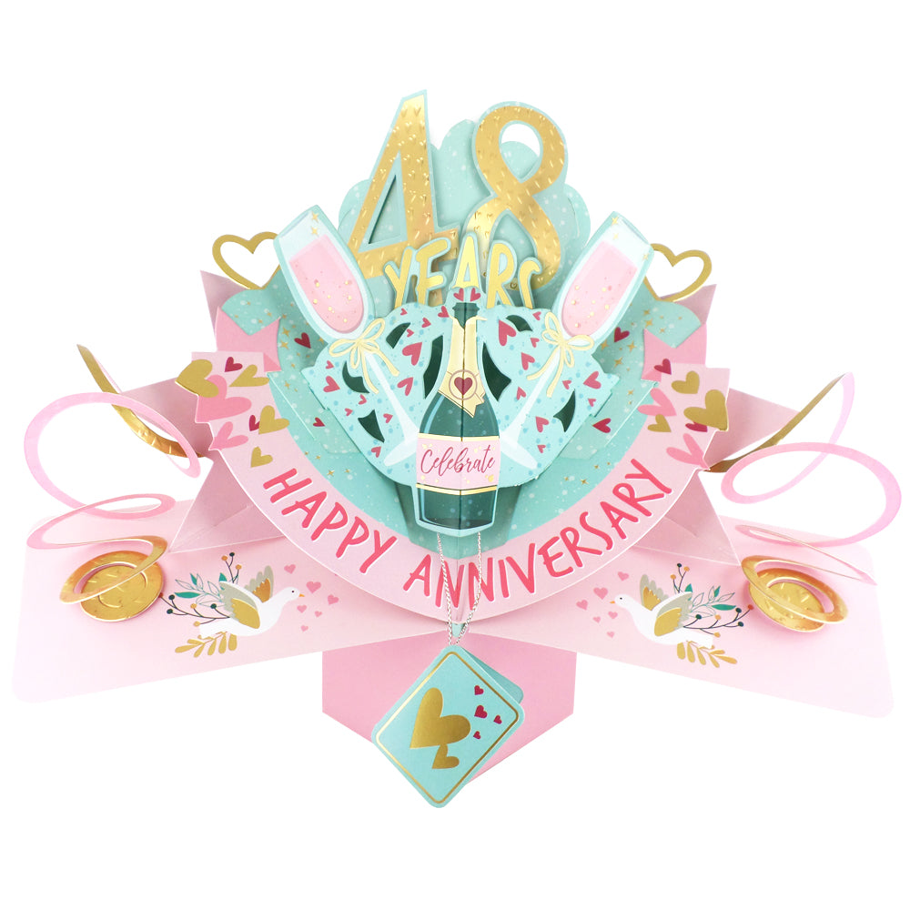 '1 To 80' Years Happy 'Every Milestone' Anniversary Pop-Up Greeting Card