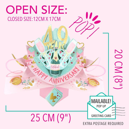 49th Wedding Anniversary Card Pop Up 3D Celebrating 49 Years Together