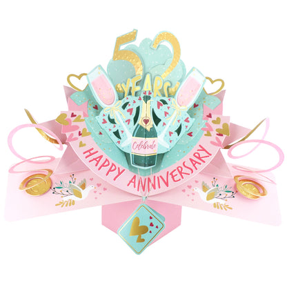 52nd Wedding Anniversary Card Pop Up 3D Celebrating 52 Years Together