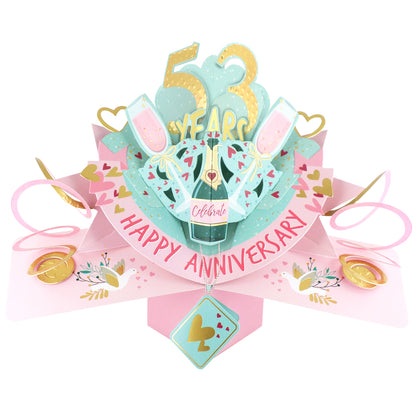 53rd Wedding Anniversary Card Pop Up 3D Celebrating 53 Years Together