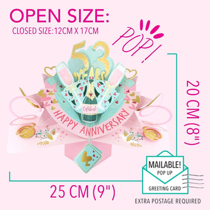 53rd Wedding Anniversary Card Pop Up 3D Celebrating 53 Years Together