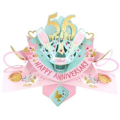 56th Wedding Anniversary Card Pop Up 3D Celebrating 56 Years Together