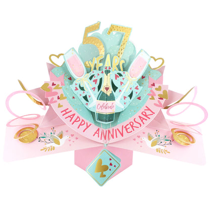 57th Wedding Anniversary Card Pop Up 3D Celebrating 57 Years Together