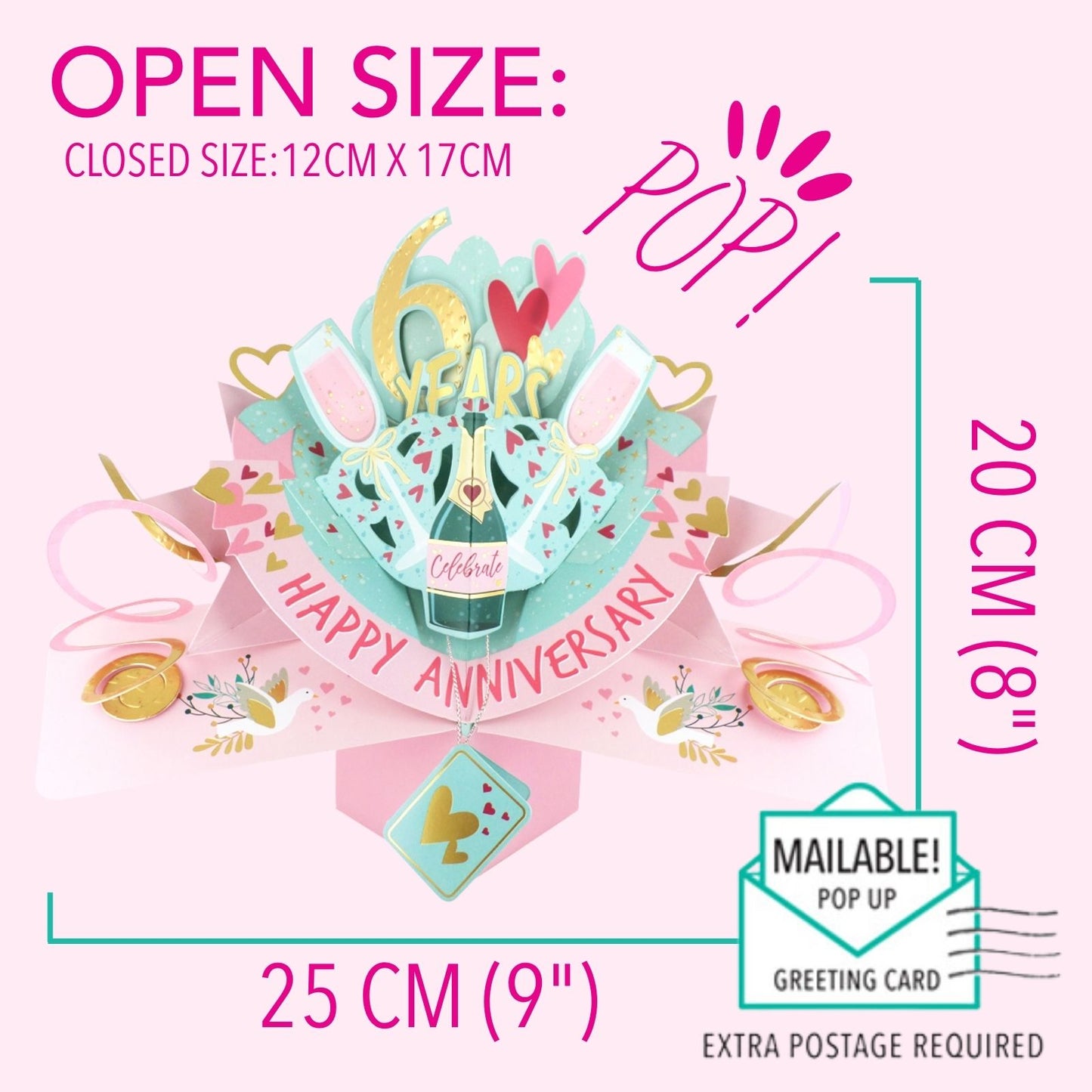60th Wedding Anniversary Card Pop Up 3D Celebrating 60 Years Together