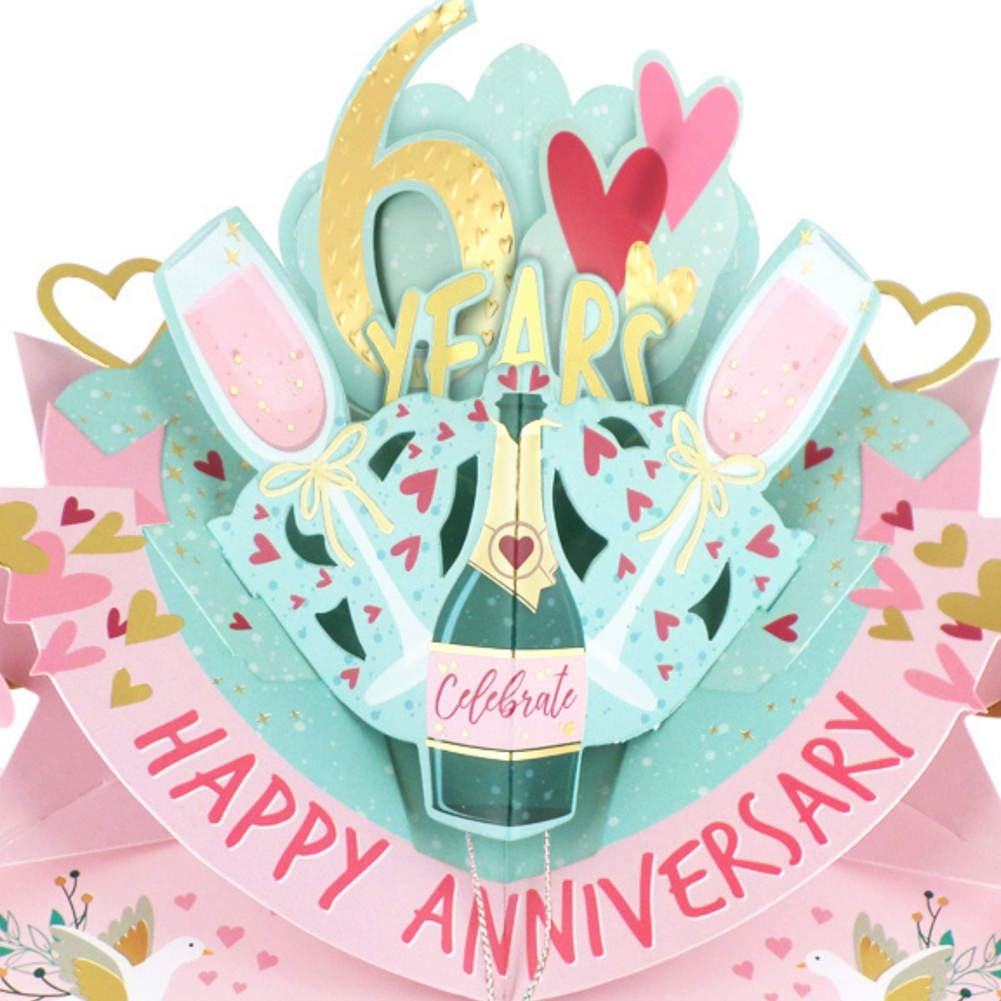 60th Wedding Anniversary Card Pop Up 3D Celebrating 60 Years Together