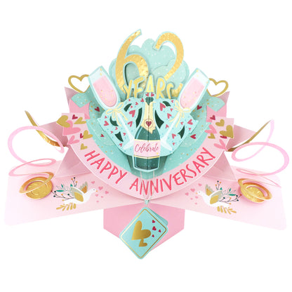 62nd Wedding Anniversary Card Pop Up 3D Celebrating 62 Years Together