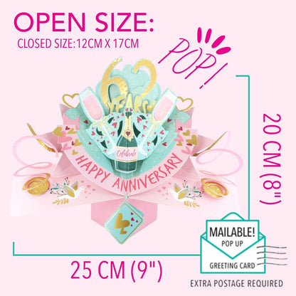 62nd Wedding Anniversary Card Pop Up 3D Celebrating 62 Years Together