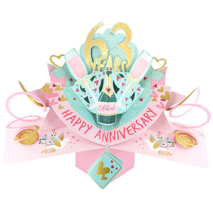 63rd Wedding Anniversary Card Pop Up 3D Celebrating 63 Years Together