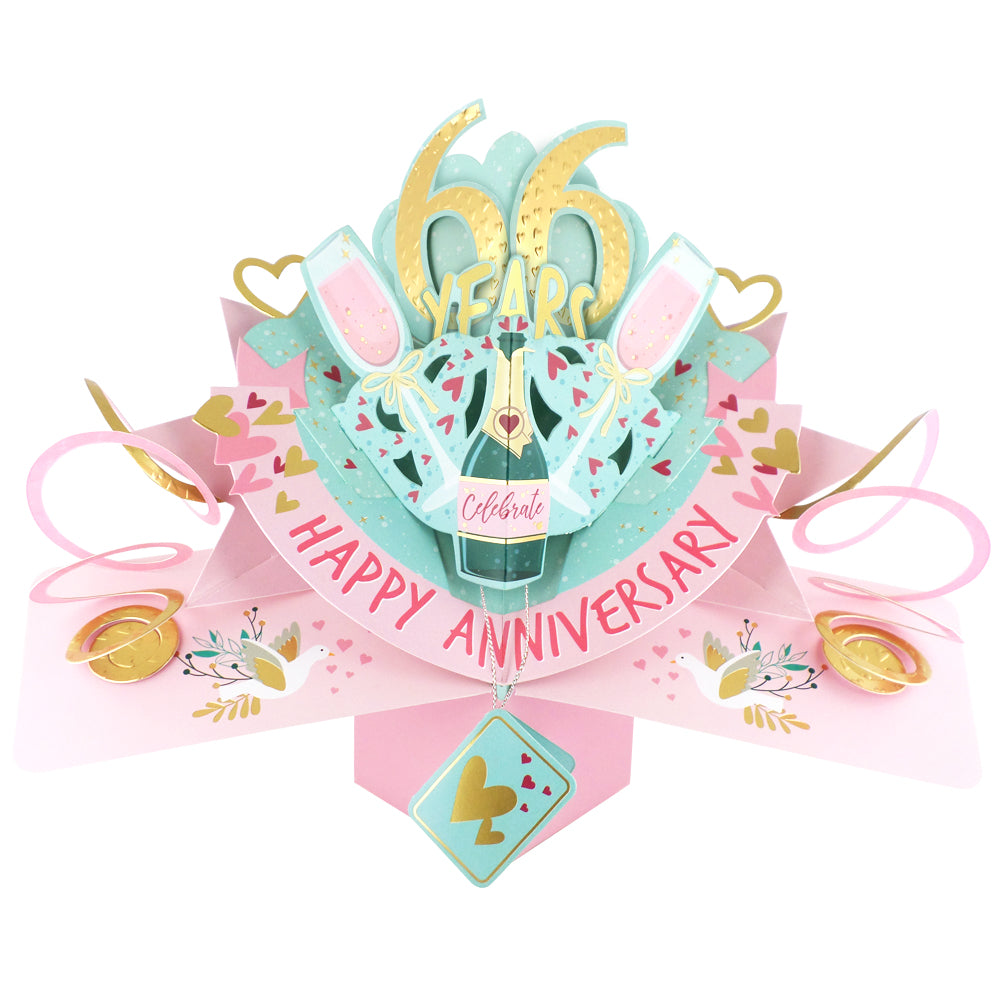 '1 To 80' Years Happy 'Every Milestone' Anniversary Pop-Up Greeting Card