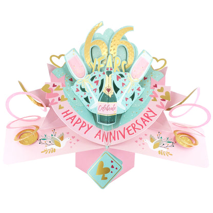 '1 To 80' Years Happy 'Every Milestone' Anniversary Pop-Up Greeting Card