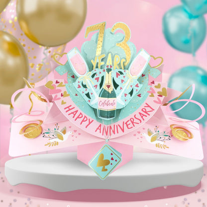 73rd Wedding Anniversary Card Pop Up 3D Celebrating 73 Years Together