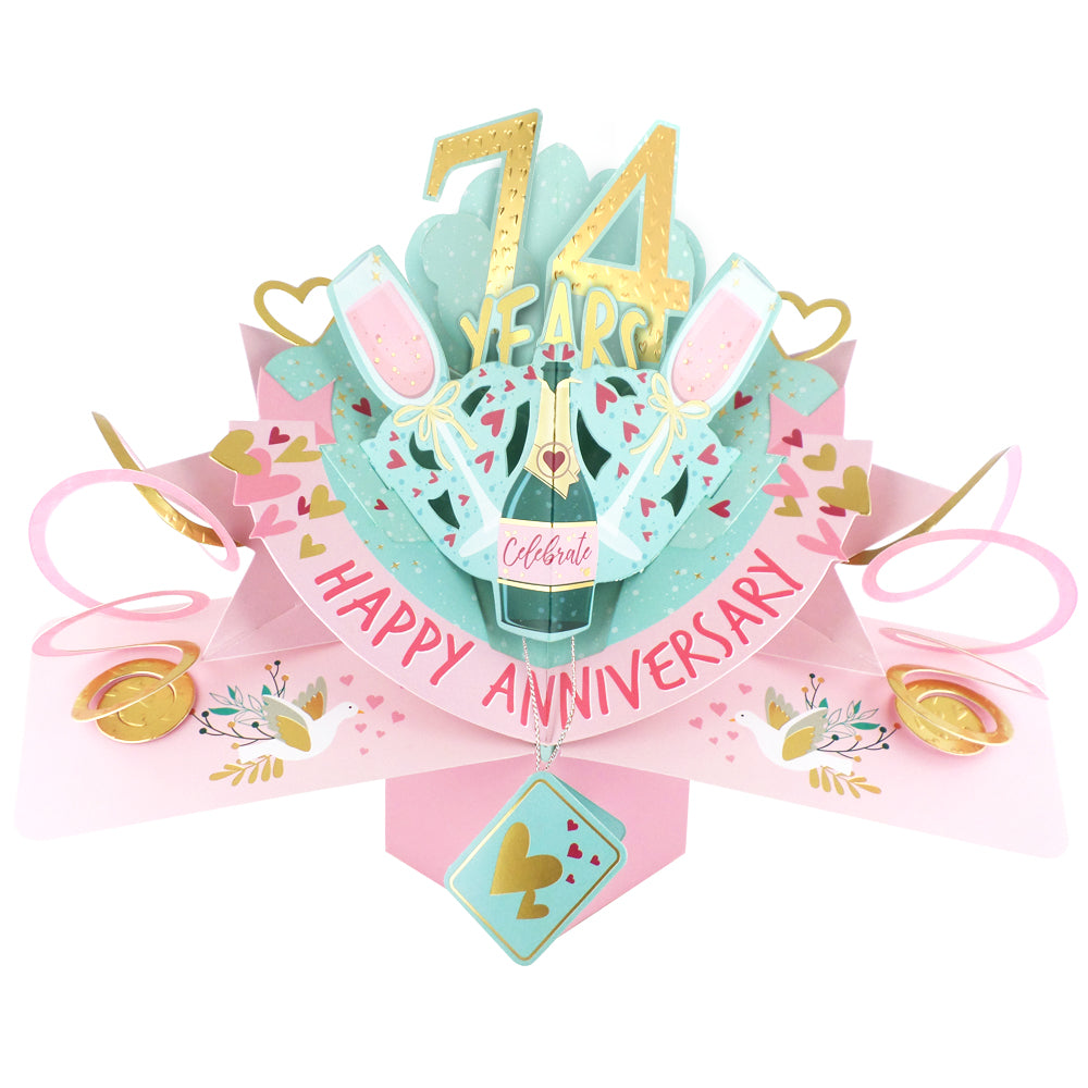 '1 To 80' Years Happy 'Every Milestone' Anniversary Pop-Up Greeting Card