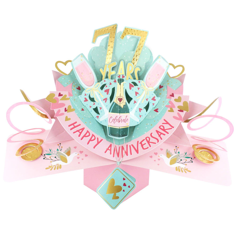 '1 To 80' Years Happy 'Every Milestone' Anniversary Pop-Up Greeting Card