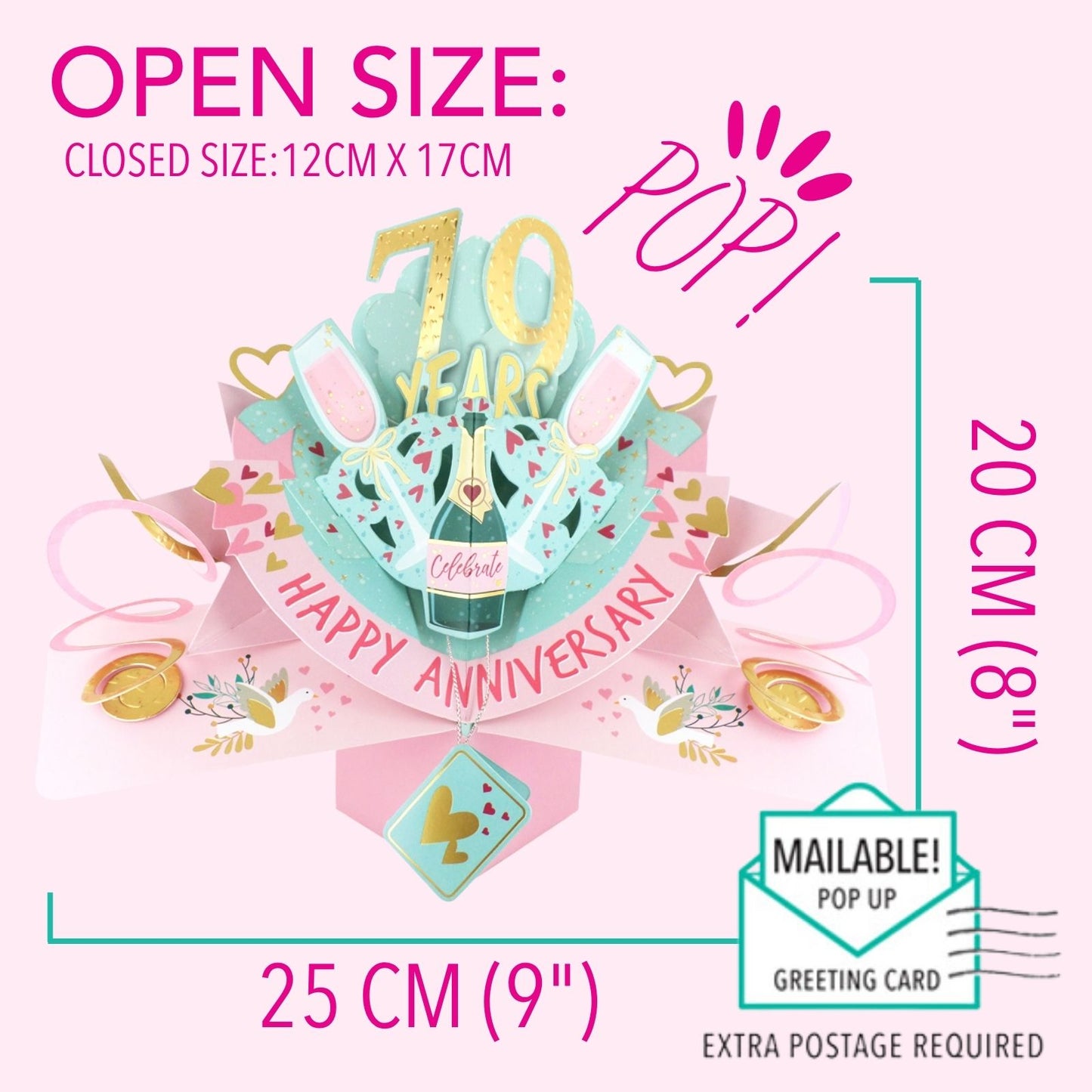 79th Wedding Anniversary Card Pop Up 3D Celebrating 79 Years Together