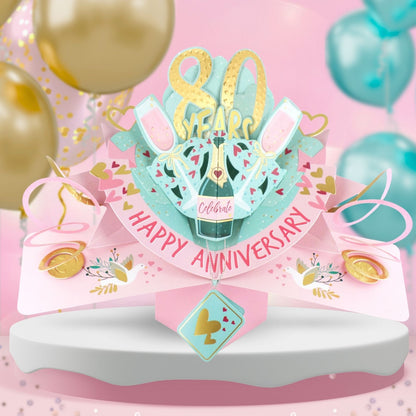 80th Wedding Anniversary Card Pop Up 3D Celebrating 80 Years Together
