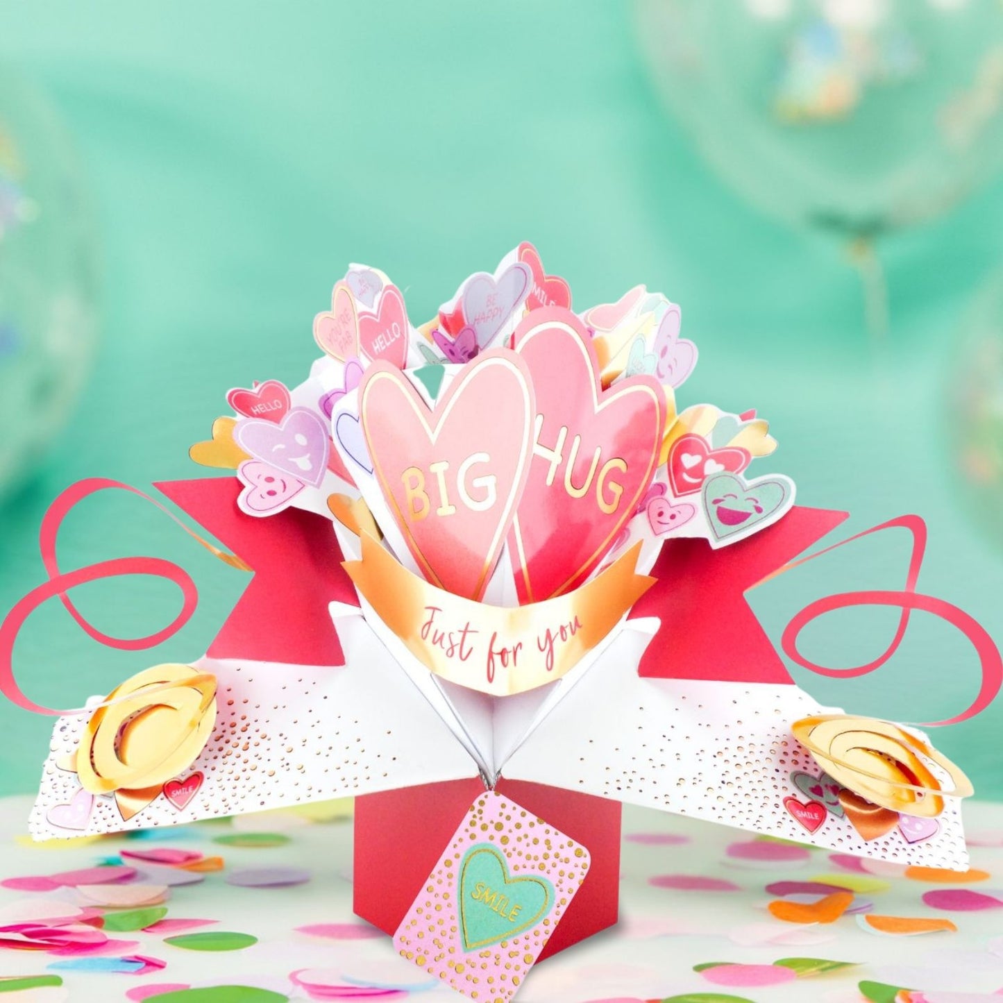 Big Hug Pop Up Greeting Card Love Heart Sweets Birthday Or Any Occasion