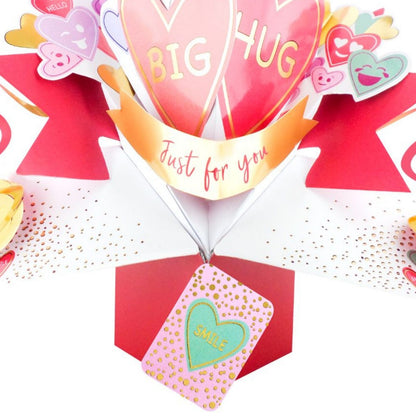 Big Hug Pop Up Greeting Card Love Heart Sweets Birthday Or Any Occasion