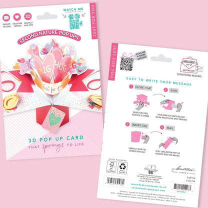 Big Hug Pop Up Greeting Card Love Heart Sweets Birthday Or Any Occasion
