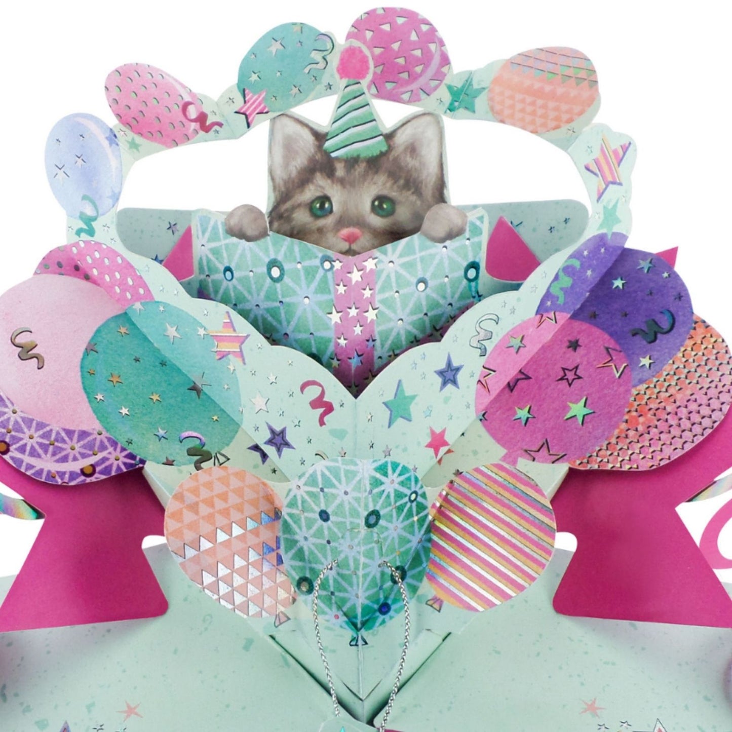 Happy Birthday Pop Up Card Cat With Gift Pop Up Greeting Card