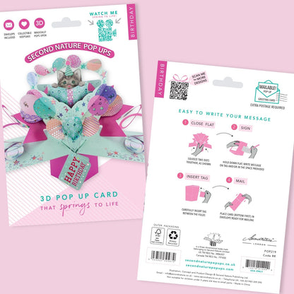 Happy Birthday Pop Up Card Cat With Gift Pop Up Greeting Card