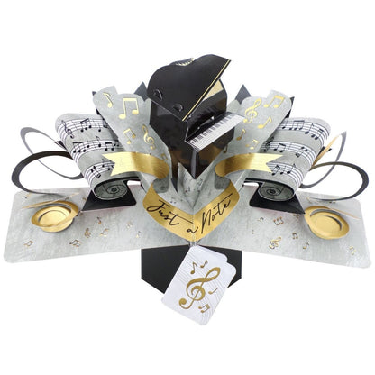 Piano Pop Up Greeting Card Just A Note Birthday Or Any Occasion