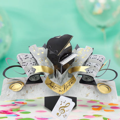 Piano Pop Up Greeting Card Just A Note Birthday Or Any Occasion