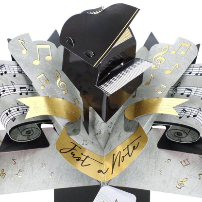 Piano Pop Up Greeting Card Just A Note Birthday Or Any Occasion