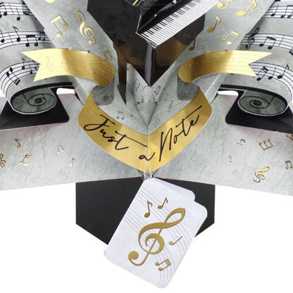 Piano Pop Up Greeting Card Just A Note Birthday Or Any Occasion