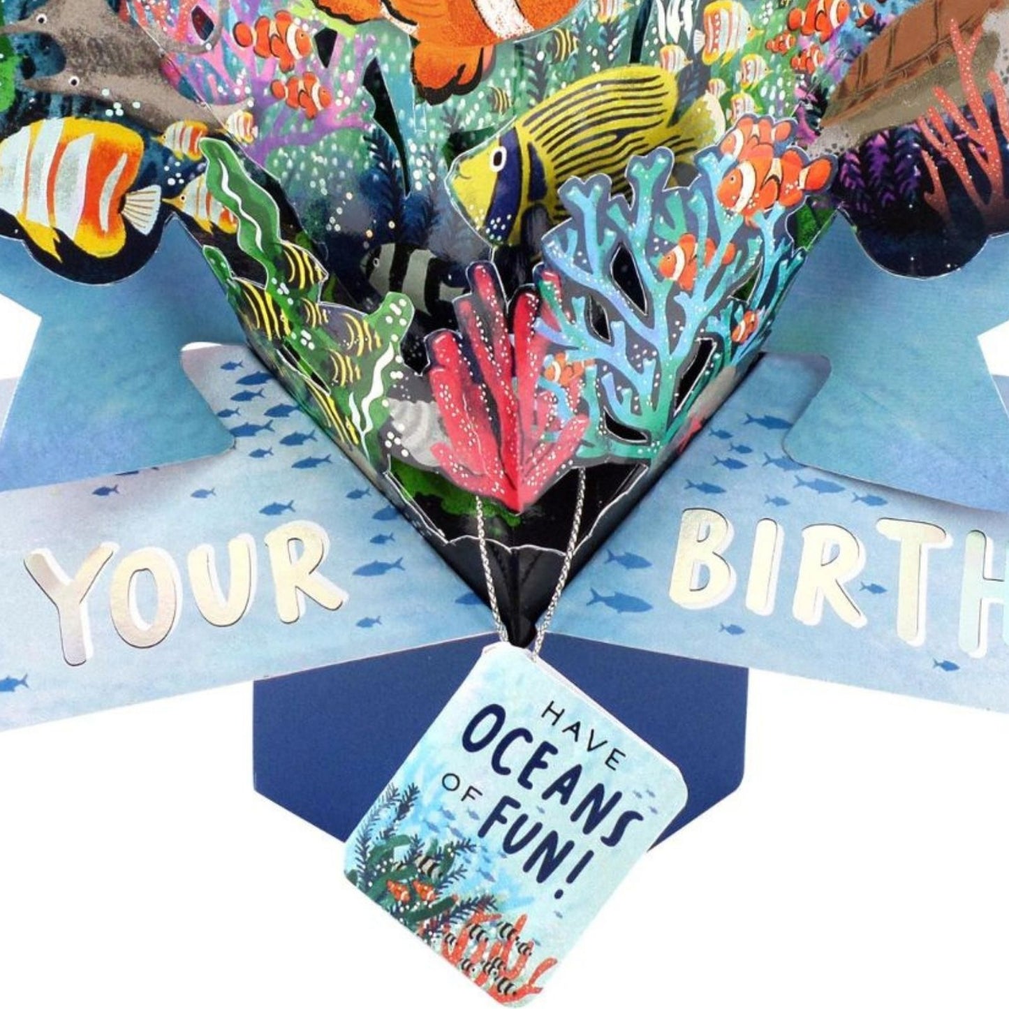 Under The Sea Pop Up Birthday Greeting Card With Fish