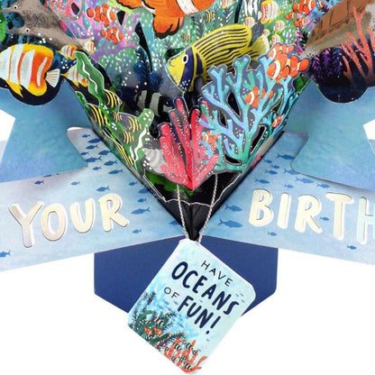 Under The Sea Pop Up Birthday Greeting Card With Fish