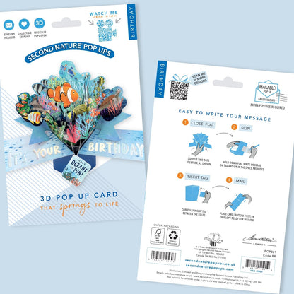 Under The Sea Pop Up Birthday Greeting Card With Fish