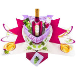 Red Wine Pop Up Greeting Card Time To Celebrate Birthday Or Any Occasion