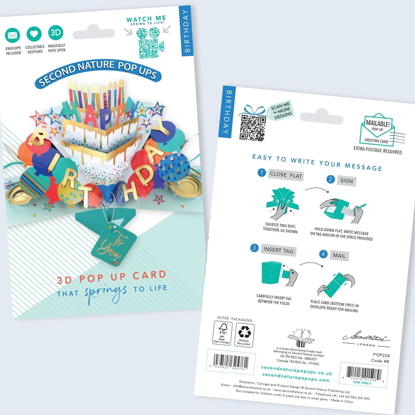 Pop Up Birthday Cake Card Happy Birthday Greeting Card