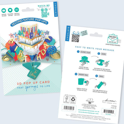 Pop Up Birthday Cake Card Happy Birthday Greeting Card