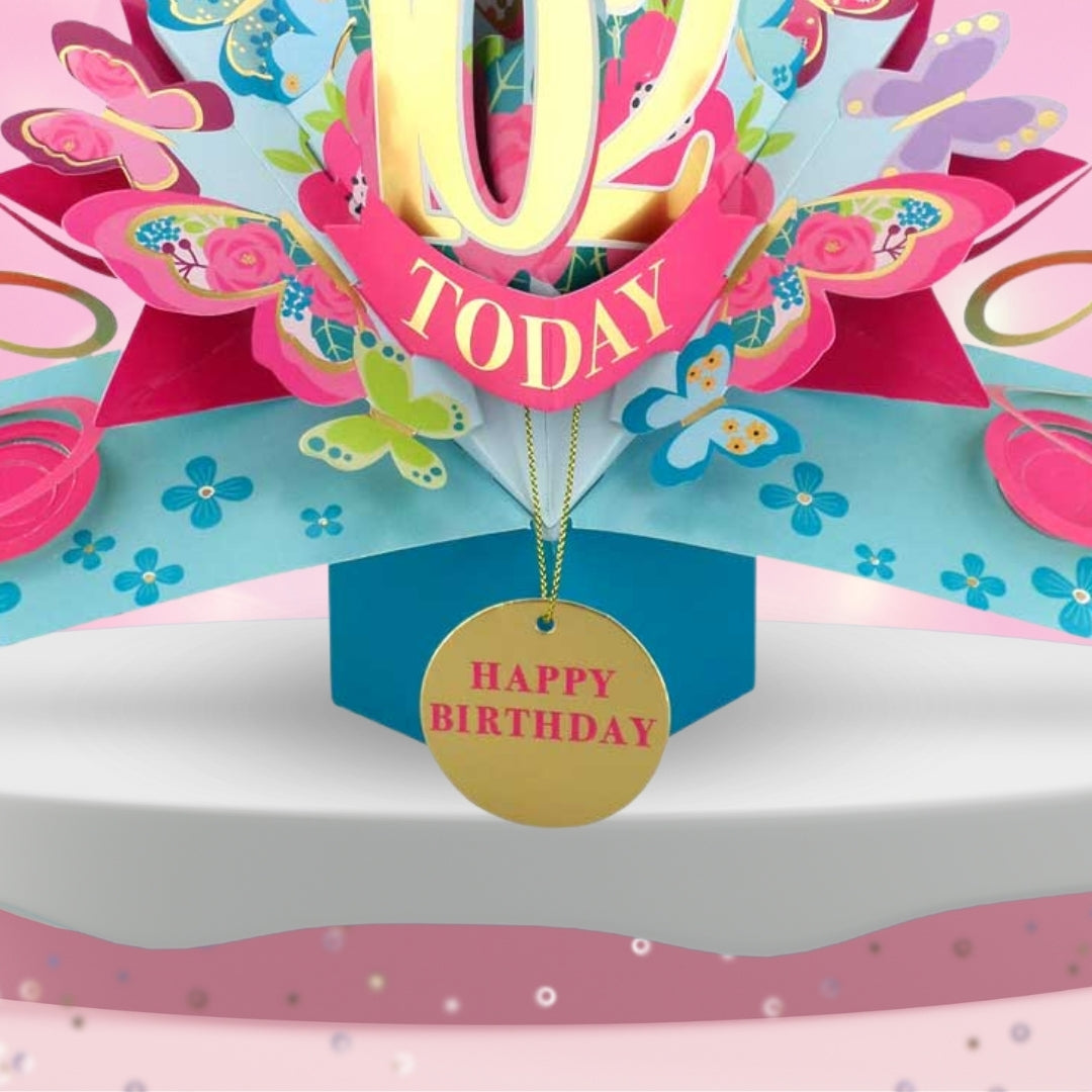 102 Today Happy 102nd Birthday Pop Up Greeting Card