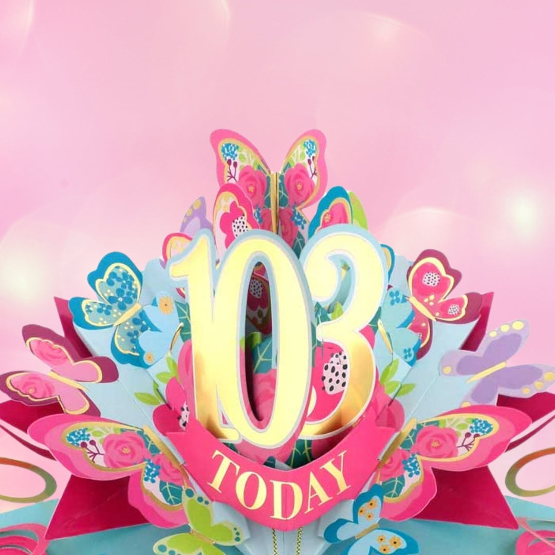 103 Today Happy 103rd Birthday Pop Up Greeting Card