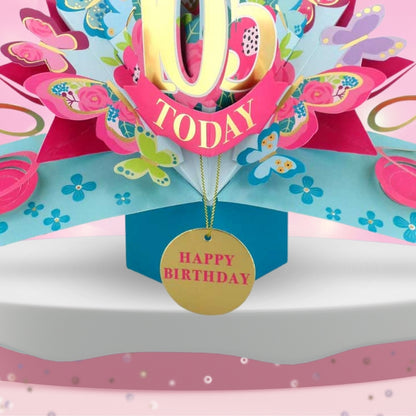 105 Today Happy 105th Birthday Pop Up Greeting Card