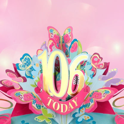 106 Today Happy 106th Birthday Pop Up Greeting Card