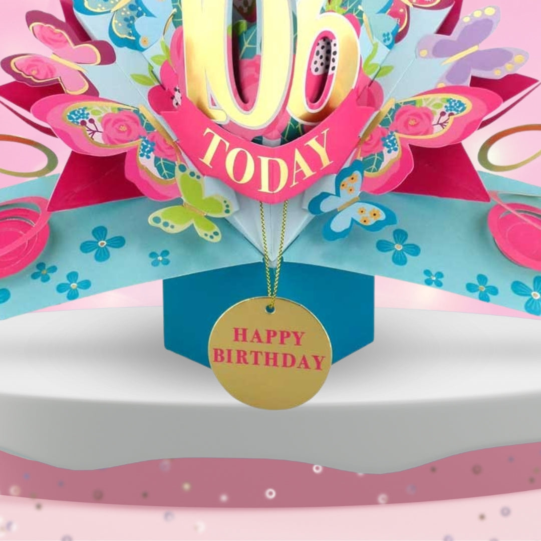 106 Today Happy 106th Birthday Pop Up Greeting Card