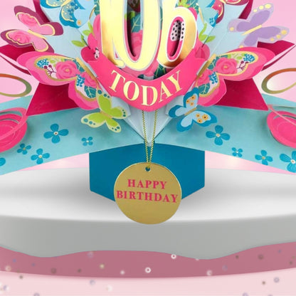 106 Today Happy 106th Birthday Pop Up Greeting Card