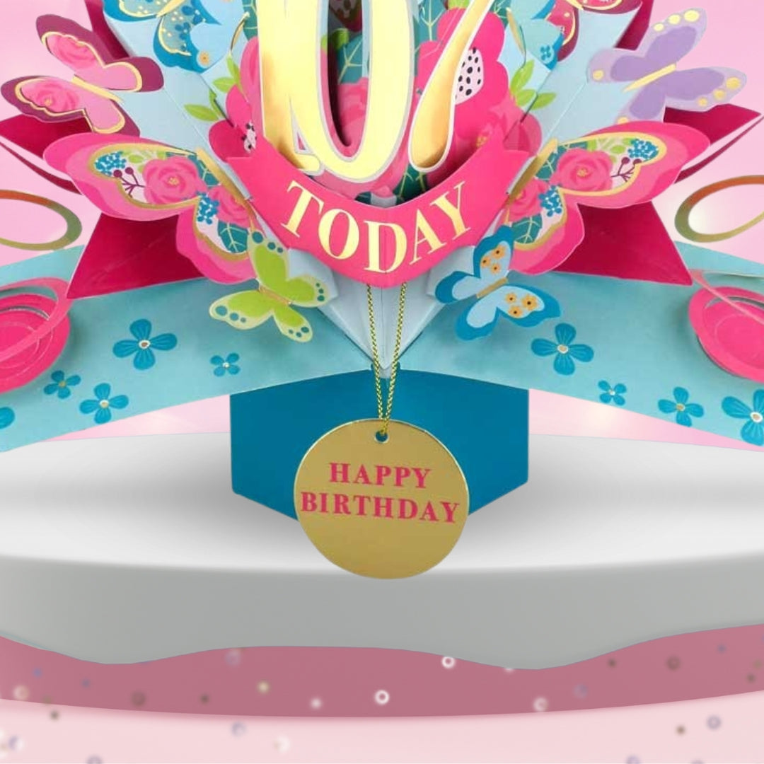 107 Today Happy 107th Birthday Pop Up Greeting Card