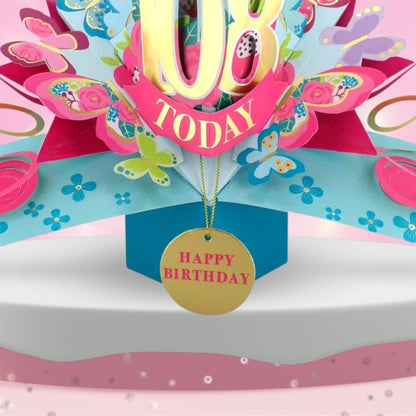 108 Today Happy 108th Birthday Pop Up Greeting Card